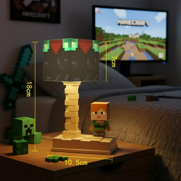 Minecraft Enchanting Table Night Light with Type-C Charging, 5-Level Light Modes, Enchantment Table LED Lamp for Bedroom Decor