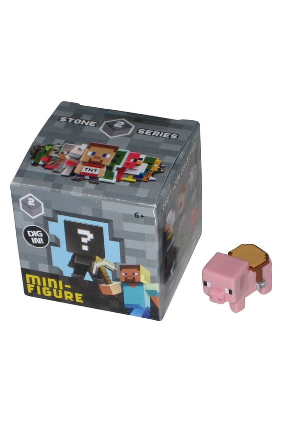 Minecraft End Stone Series 2 (2014) Mattel Saddled Pig 1-Inch Mini Figure