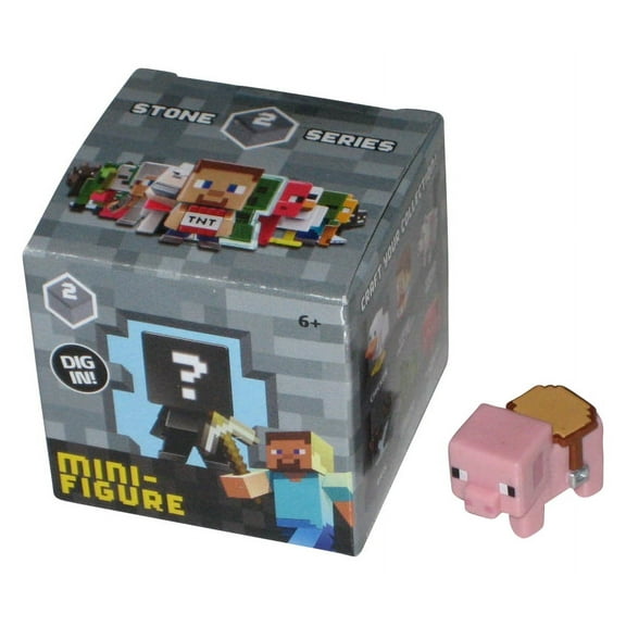 Minecraft End Stone Series 2 (2014) Mattel Saddled Pig 1-Inch Mini Figure