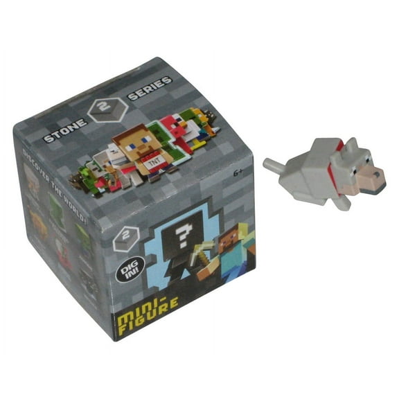 Minecraft End Stone Series 2 (2014) Mattel Tamed Wolf 1-Inch Mini Figure