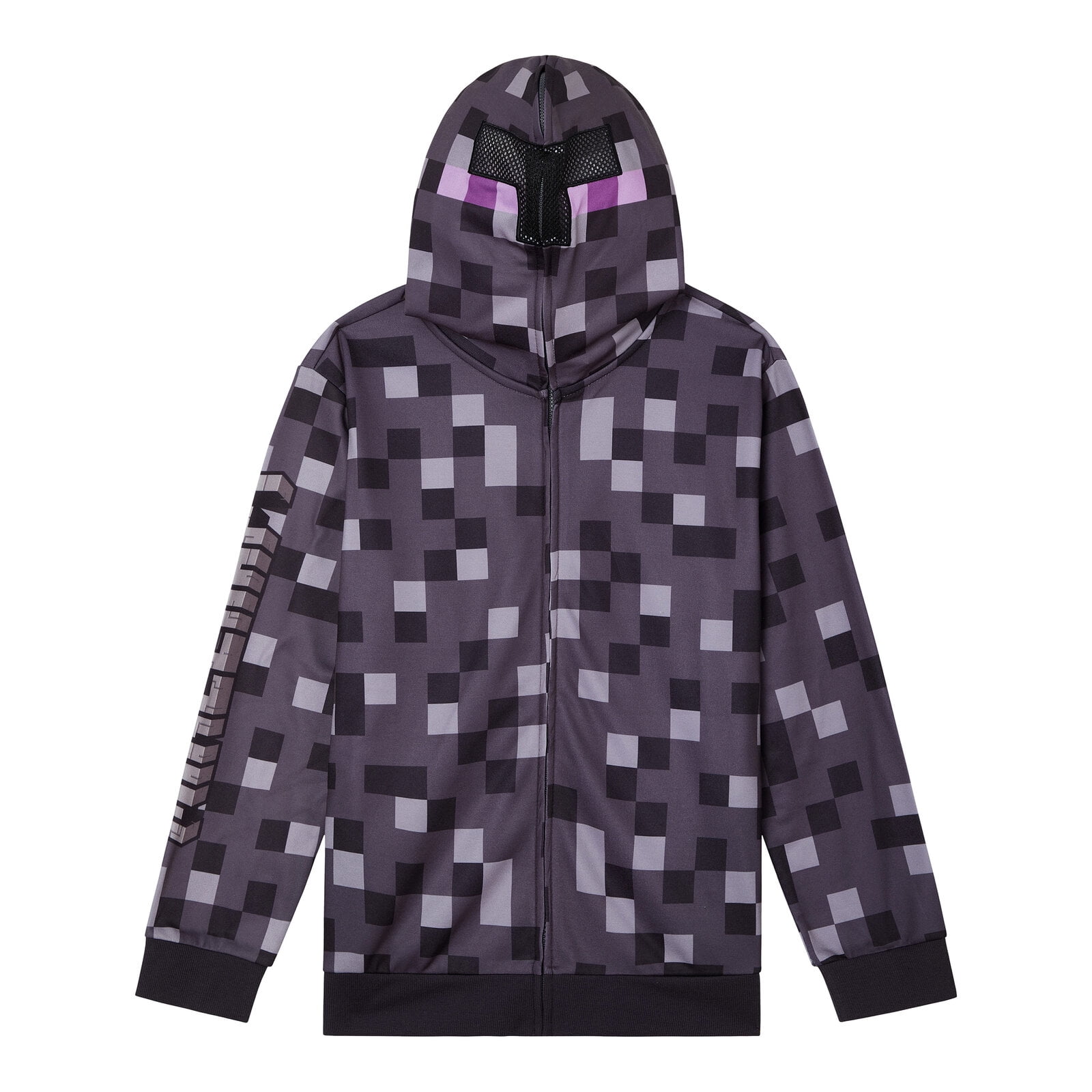 Minecraft Big Kids' Boy or Girl Cosplay Fleece Zip-Up Hoodie Enderman ...