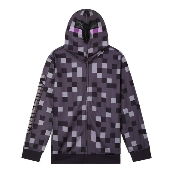 Minecraft Enderman Fleece Zip Up Cosplay Hoodie Little Kid to Big Kid