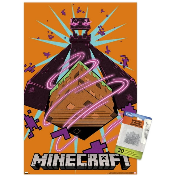 Minecraft - Enderman Wall Poster with Pushpins, 14.725" x 22.375"