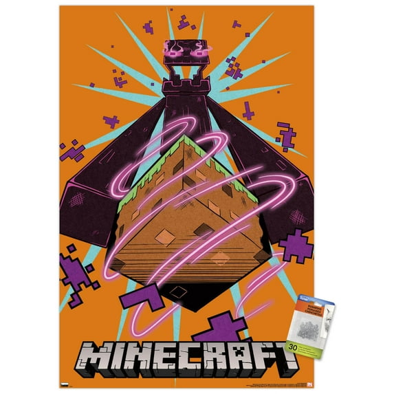 Minecraft - Enderman Wall Poster with Pushpins, 22.375" x 34"