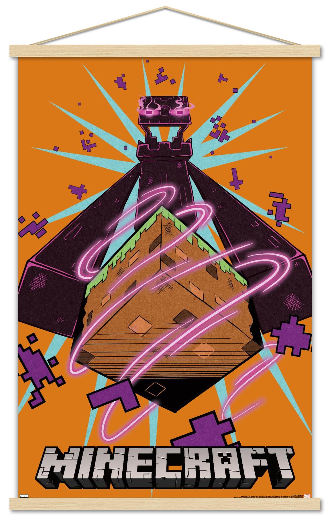 Minecraft Enderman Wall Poster with Wooden Frame, 22.375" x