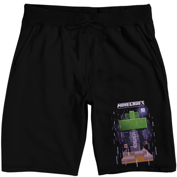 Minecraft Endermen Adult Black Sleep Pajama Shorts-Small