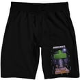 thumbnail image 1 of Minecraft Endermen Adult Black Sleep Pajama Shorts-XL, 1 of 7