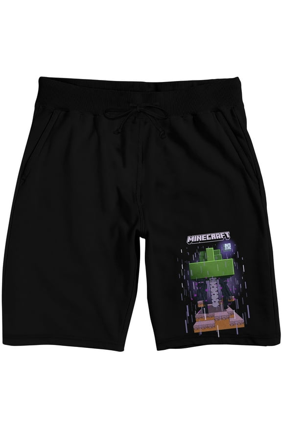 Minecraft Endermen Adult Black Sleep Pajama Shorts-XS