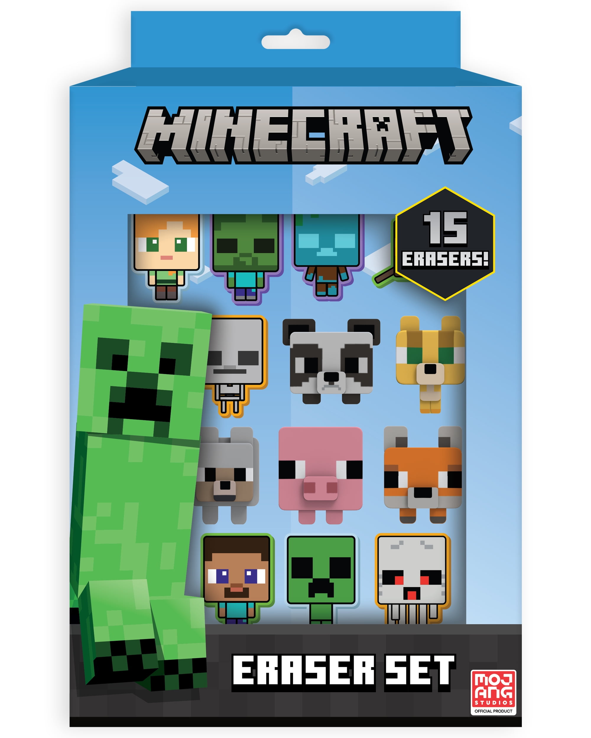 Minecraft Erasers, 15 Count, MultiColor