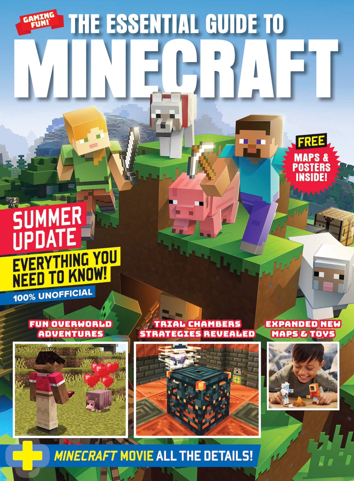 Minecraft - Essential Guide: Summer Update, Minecraft Movie, Jack Black, Wolf Armor, New Bat Design, Pots Storage, Strategies For Trial Chambers, Jurassic World, Star Wars, Nerf World, Maps Posters!