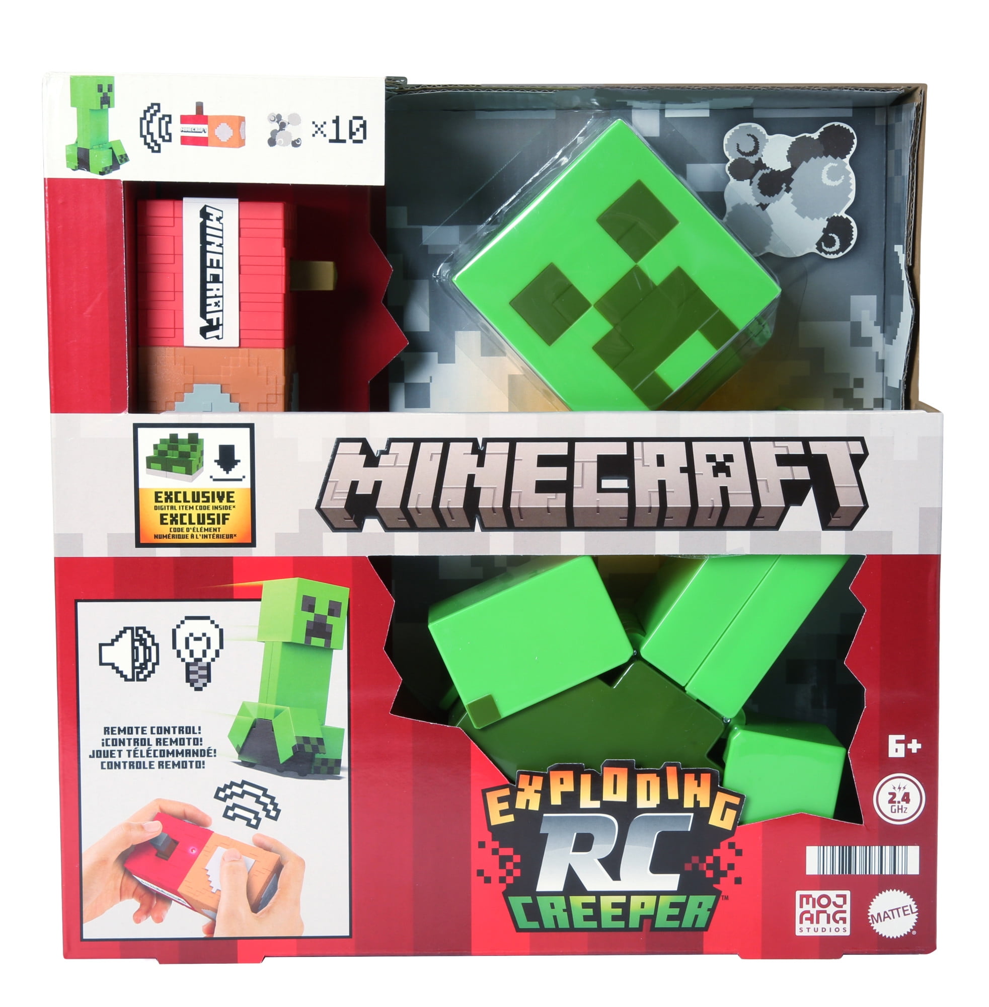Minecraft Exploding RC Creeper, Lights & Sounds, 10 Explosion Particles & DLC Code
