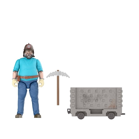 Minecraft Explosive Minecart Escape Figure Set 4-Inch Steve Action Figure with Creeper Farm, Pickaxe, Helmet, Goggles & Minecart Inspired by A Minecraft Movie