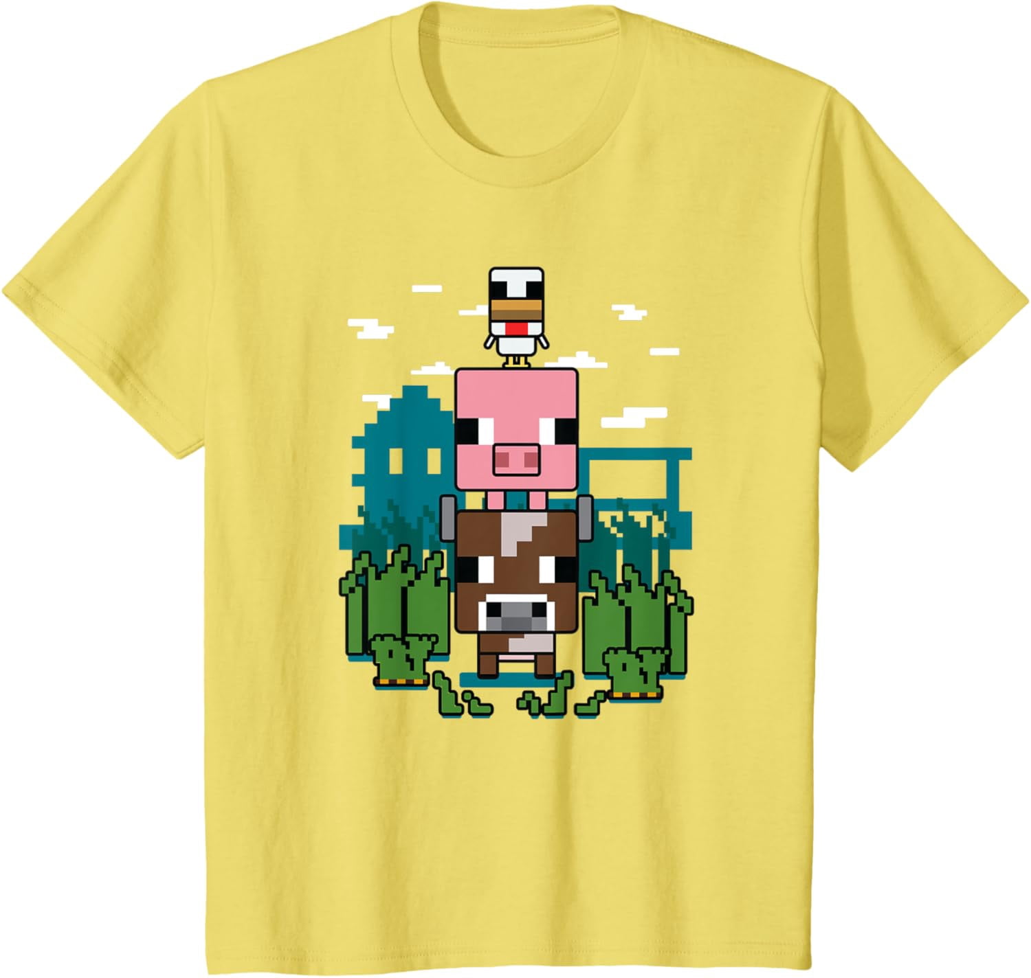 Minecraft Animal Stack Minecraft Farm Animal Stack Poster T-Shirt - Walmart.com