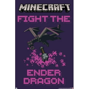 Minecraft - Fight The Ender Dragon Wall Poster, 14.725" x 22.375"