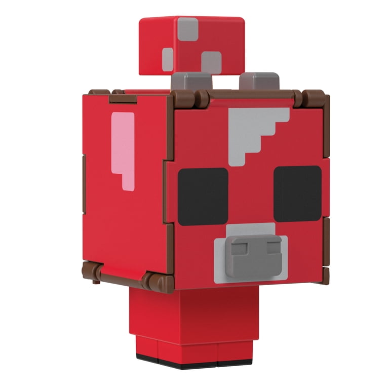Minecraft Flippin' Figs Figures, 2-in-1 Fidget Play, 3.75-in, Steve + Iron Armor