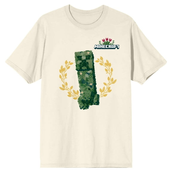 Minecraft Floral Creeper Ladies Natural Ground T-shirt-3XL