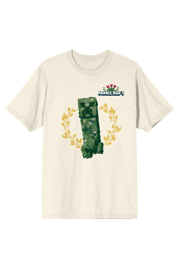 Minecraft Floral Creeper Ladies Natural Ground T-shirt-Medium