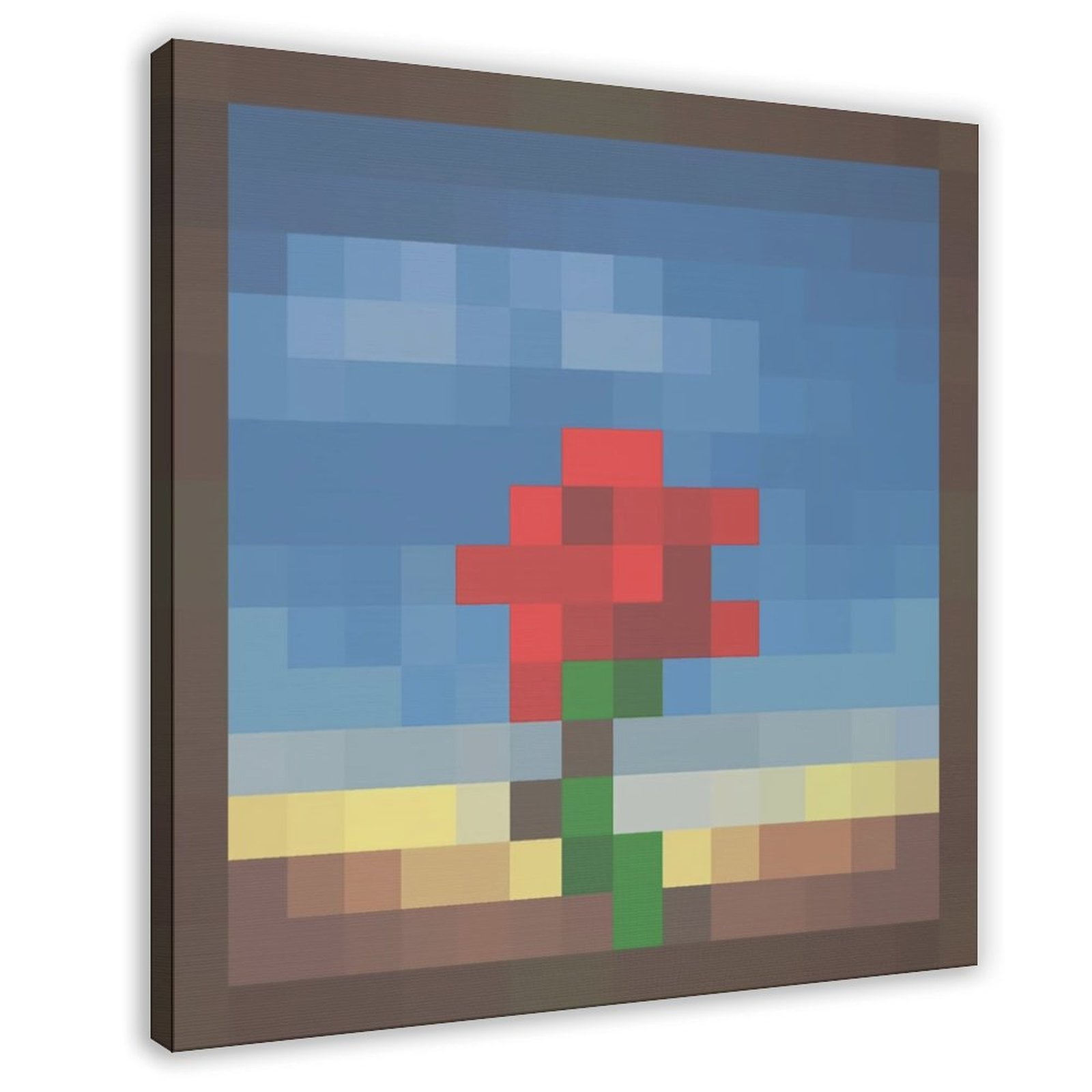 Minecraft Flower Painting Featured InGame Canvas Poster Framed Room