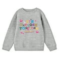 thumbnail image 1 of Minecraft Franchise Let's Explore Together Youth Heather Gray Crew Neck Sweatshirt-Small, 1 of 2