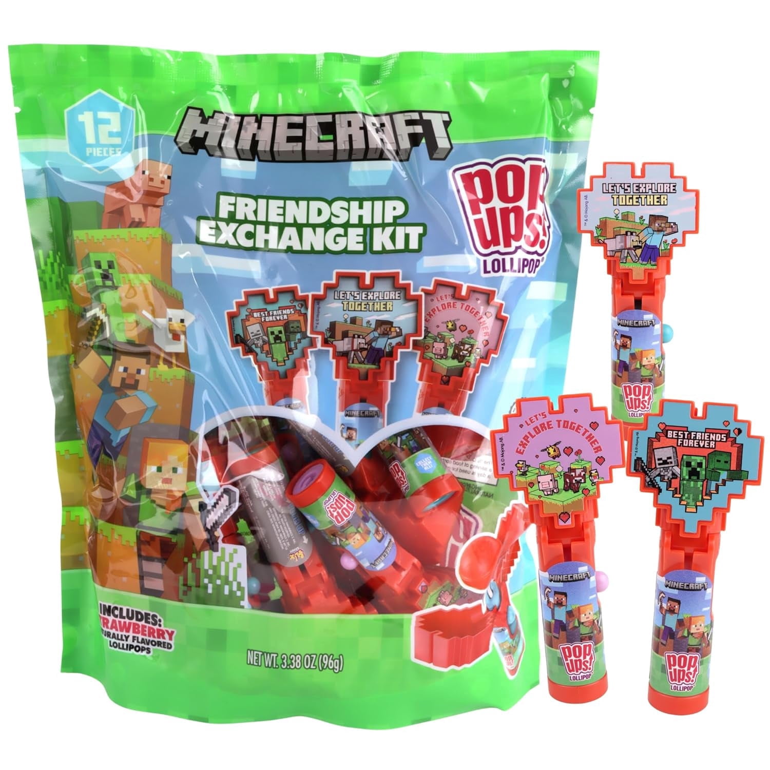 Imaginings, Minecraft Friendship Exchange Kit, 12 ct, Strawberry ...