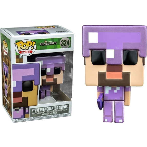 Minecraft Funko POP! Video Games Steve in Enchanted Armor Vinyl Figure ...