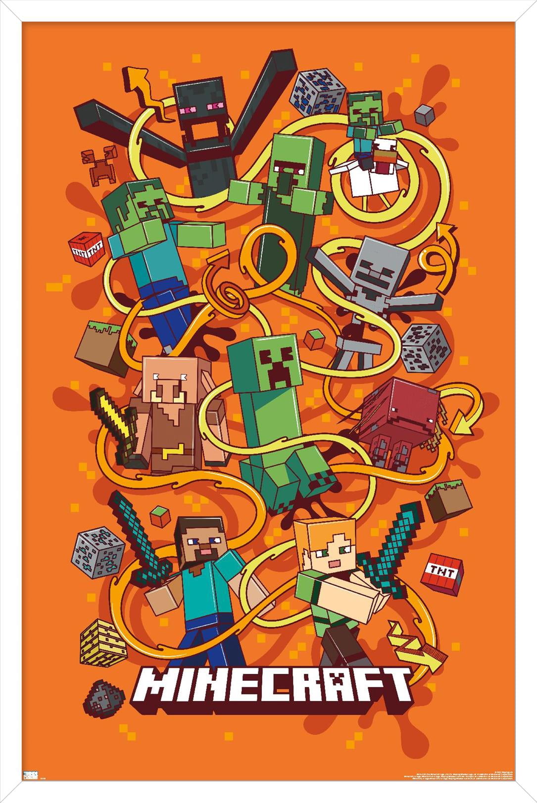 Minecraft - Funtage Wall Poster, 14.725" x 22.375" Framed