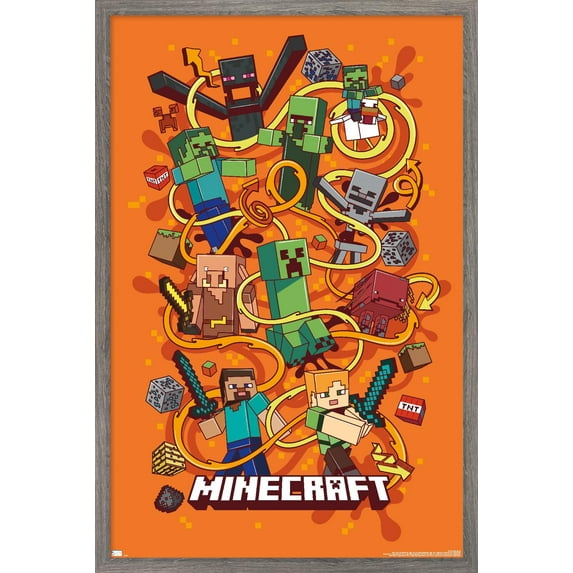Minecraft - Funtage Wall Poster, 22.375" x 34" Framed