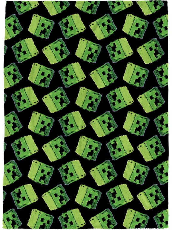 Fuzzy Creeper Kids Silk Touch Fleece Throw, 100% Polyester