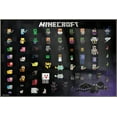 thumbnail image 1 of Minecraft - Gaming Poster (Pixel Sprites / Collage) (Size: 25" X 37") (Brushed Champagne Aluminum Frame), 1 of 6