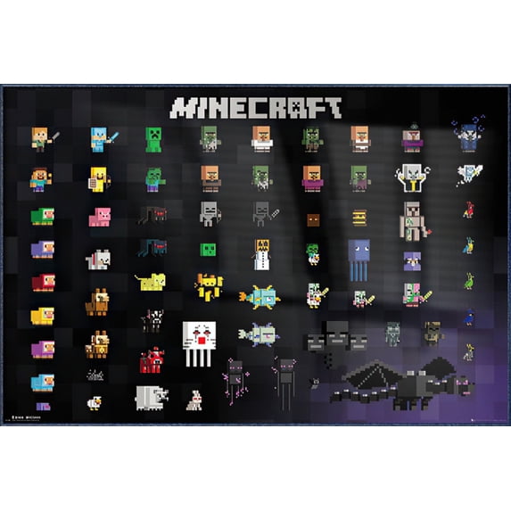 Minecraft - Gaming Poster (Pixel Sprites / Collage) (Size: 25