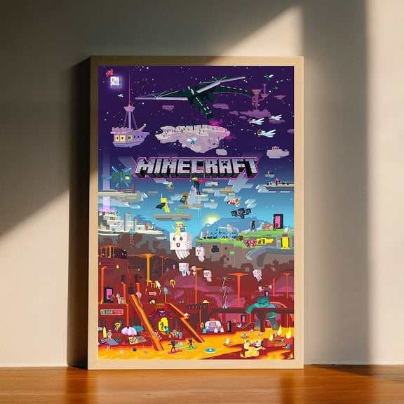 Minecraft Gaming Poster, Wall Art Decor