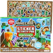 Minecraft Giant Sticker Box Activity Set - Bundle with Over 1000 Video Game Minecraft Stickers Featuring Alex, Steve, Enderman, Ender Dragon, Chicken Jockey and More