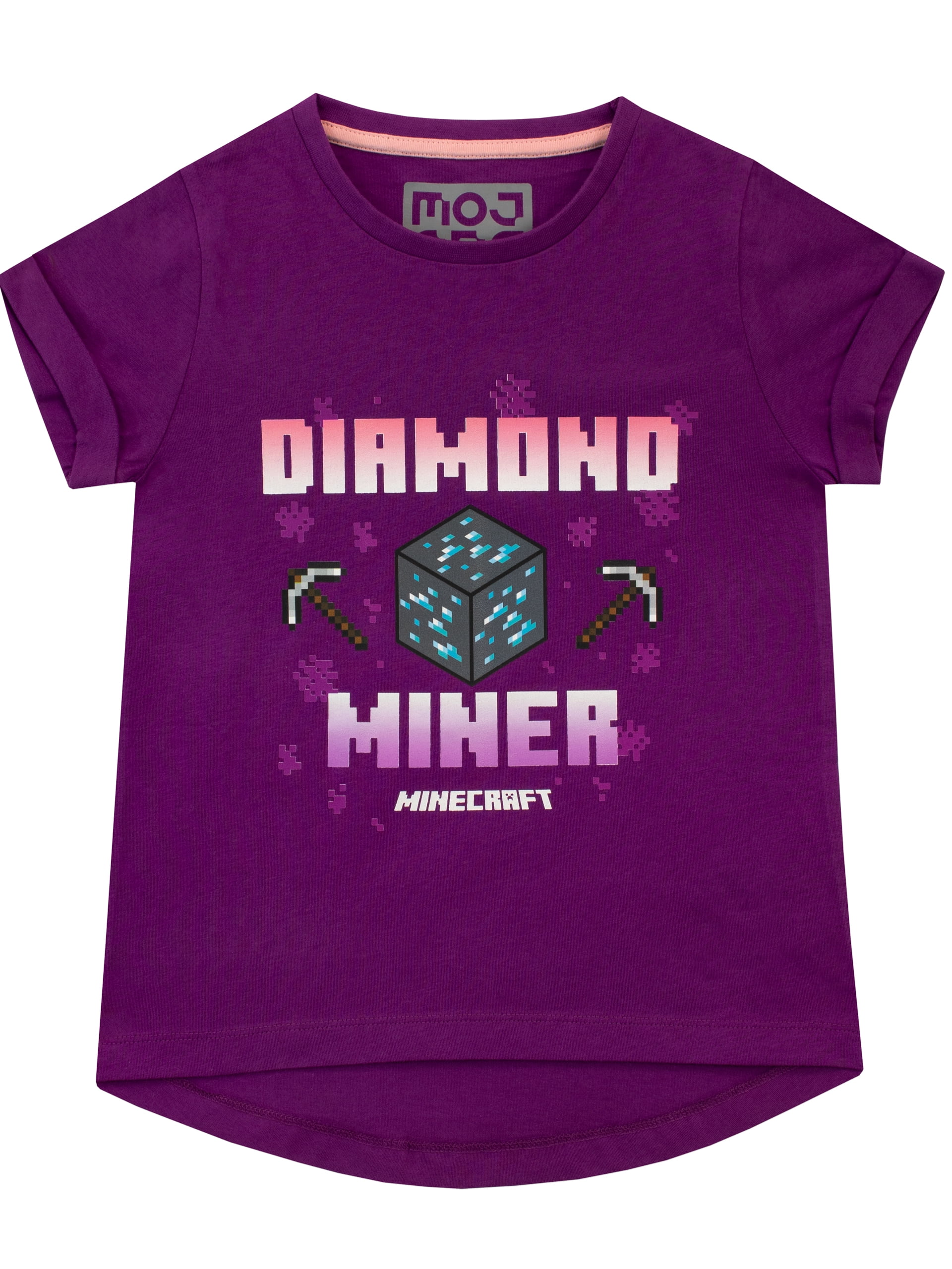 minecraft-girls-diamond-miner-short-sleeve-t-shirt-sizes-6-14-walmart