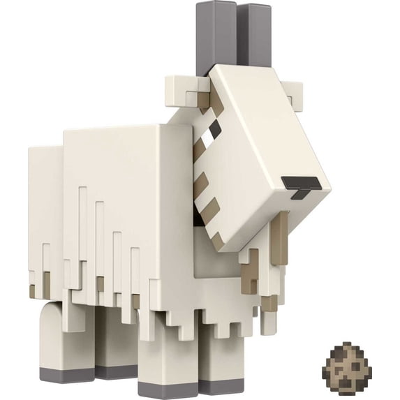 Minecraft Goat Action Figure, 3.25-In, with 1 Build-A-Portal Piece & 1 Accessory