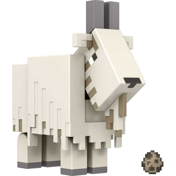 Minecraft Goat Action Figure, 3.25-in, with 1 Build-a-Portal Piece & 1 Accessory