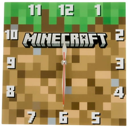 Minecraft Grass Block Square Wall Clock