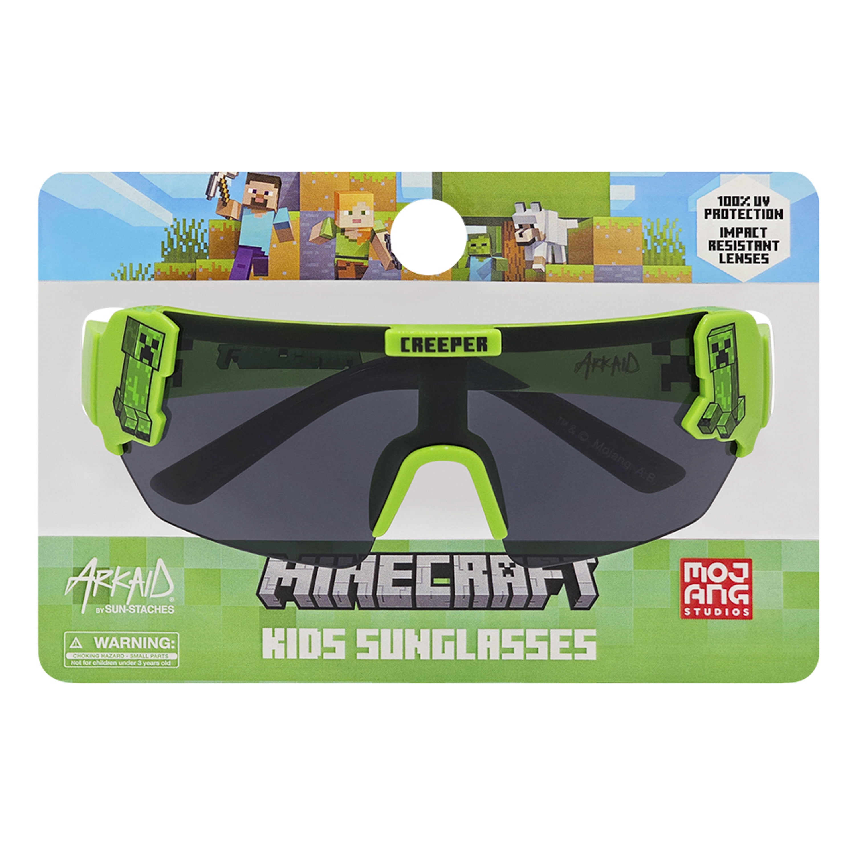 Minecraft Green Character Mold Sports Wrap Sunglasses