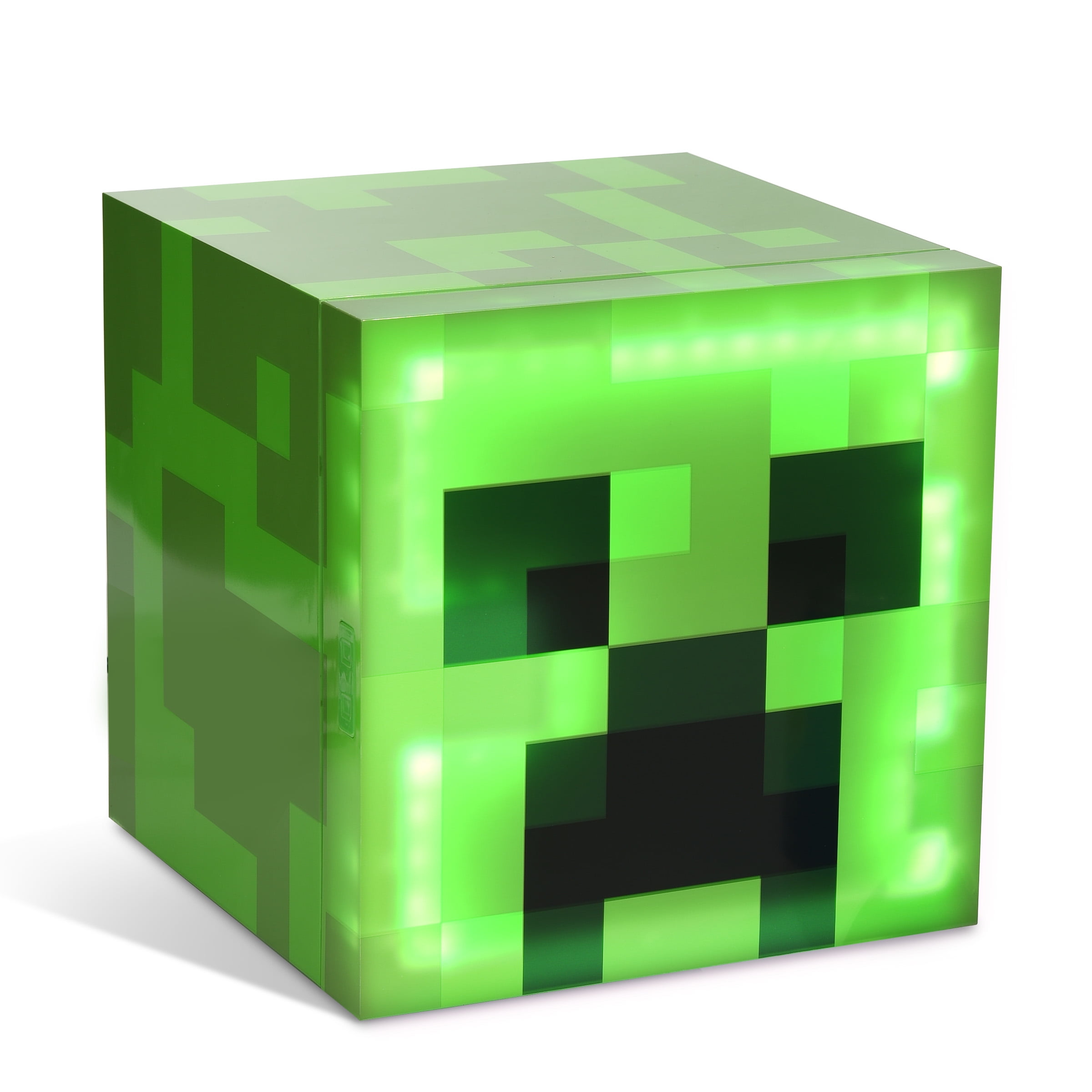 Minecraft Green Creeper Body 12 Can Mini Fridge, 8L 2 Door Fridge with Ambient Lighting, Measures 25.2 x 9.5 x 9.1 D, Includes JDS Drink Carrying