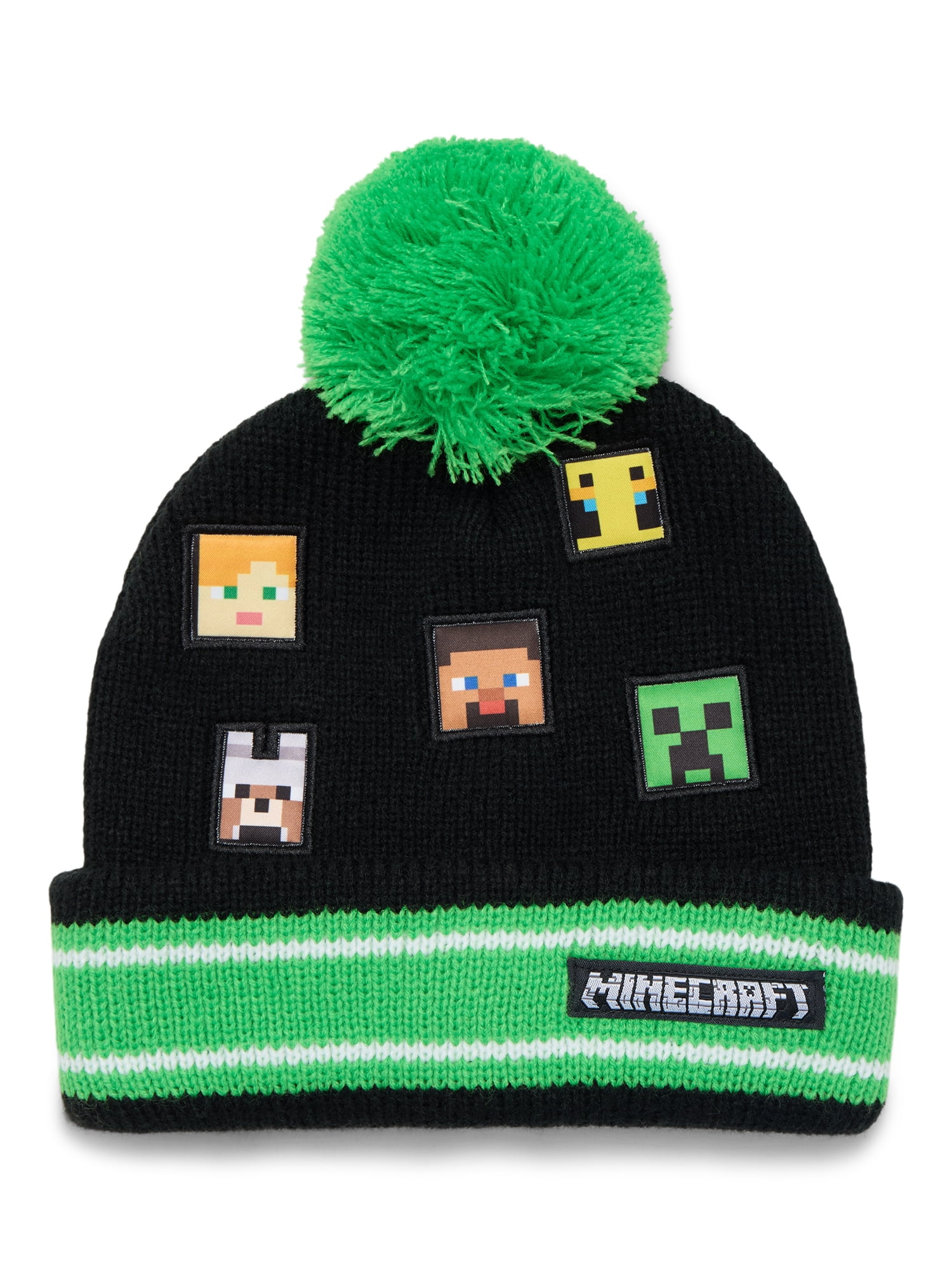 Minecraft Men’s or Women’s Chenille Beanie with Pom Pom, One Size Fits Most
