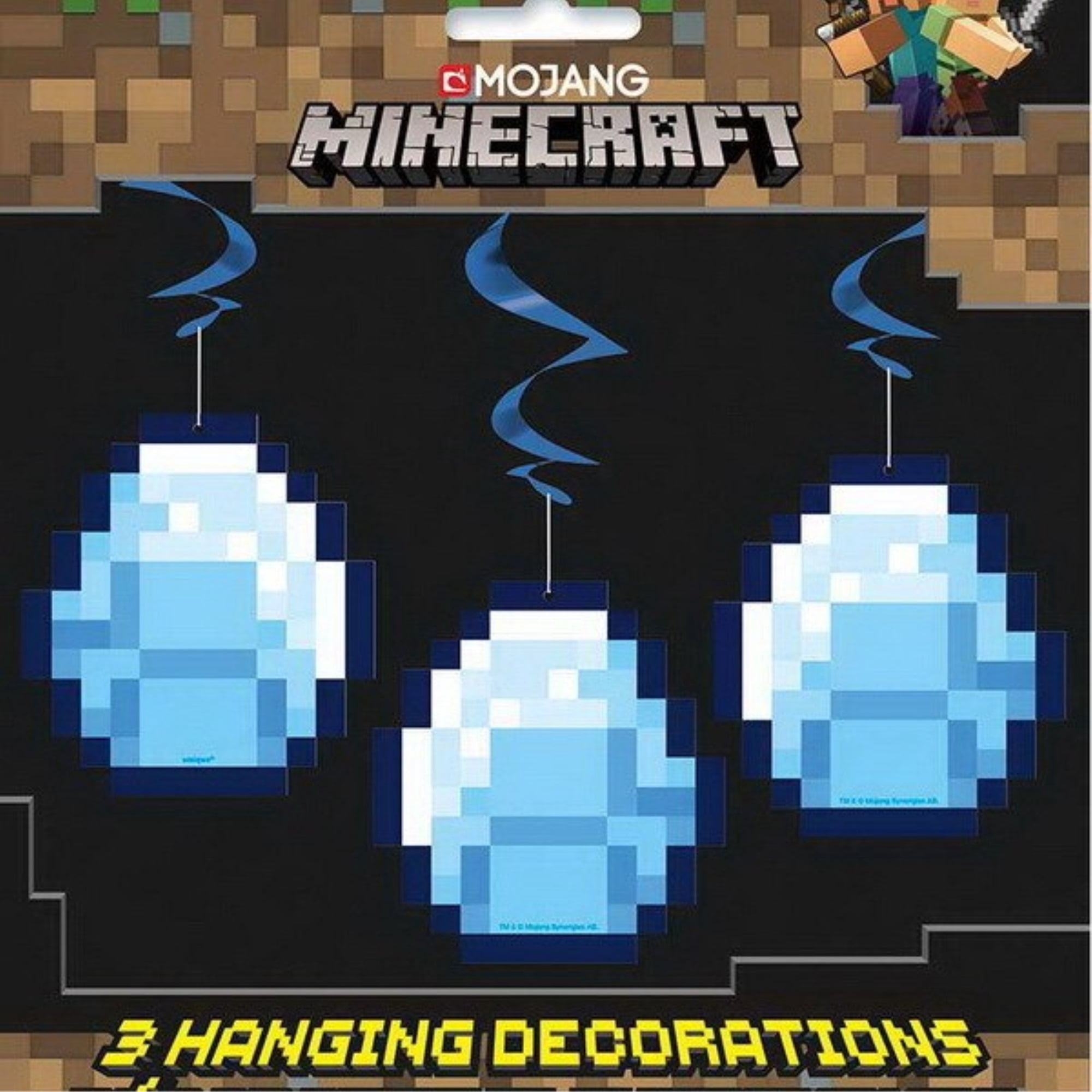 Minecraft Hanging Swirl Decorations [26 Inch - 3 Per Package] - Walmart.com