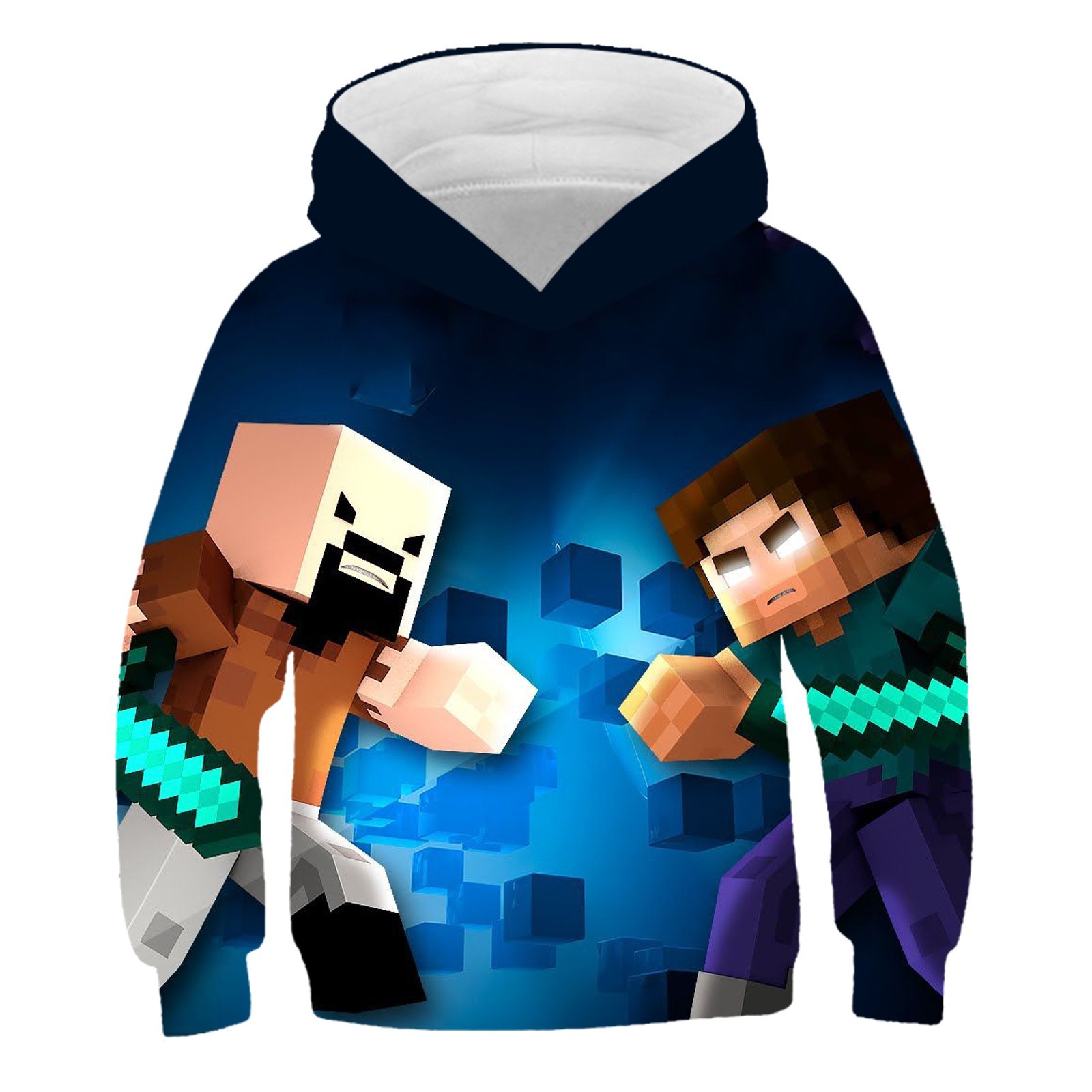Minecraft Hoodie Garçon Creeper Noir - Sweat à Capuche Enfant Avec Impression Aventure