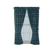 Minecraft Icon Adventures Kids Window Drapes, 82 x 63, Microfiber, Green, Mojang, Gaming Bedding