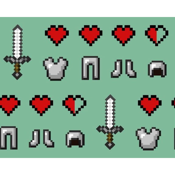 Minecraft Icons Cotton Fabric