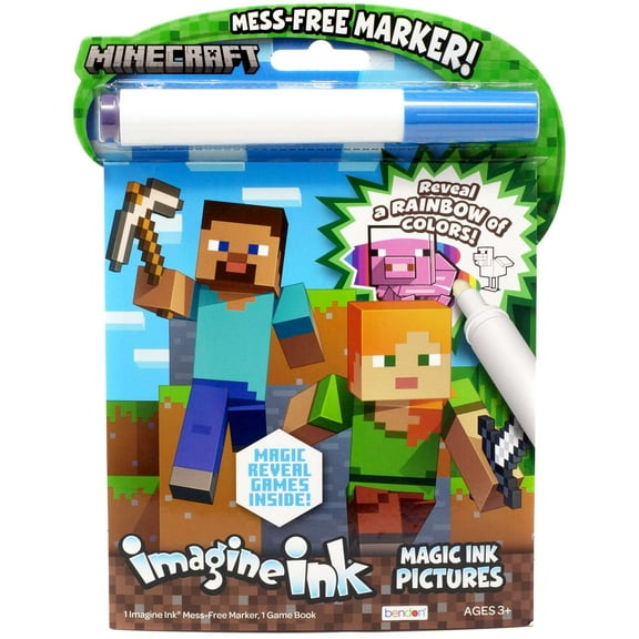 Minecraft Imagine Ink Magic Ink Pictures Activity Book (1 Mess Free Marker & Game Book)