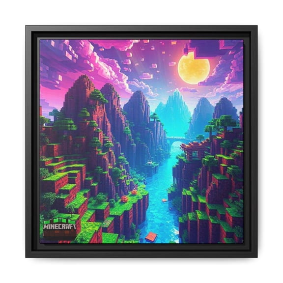 Minecraft Inspired Landscape Gamer Room Wall Art Poster Print 8x12 UNFRAMED
