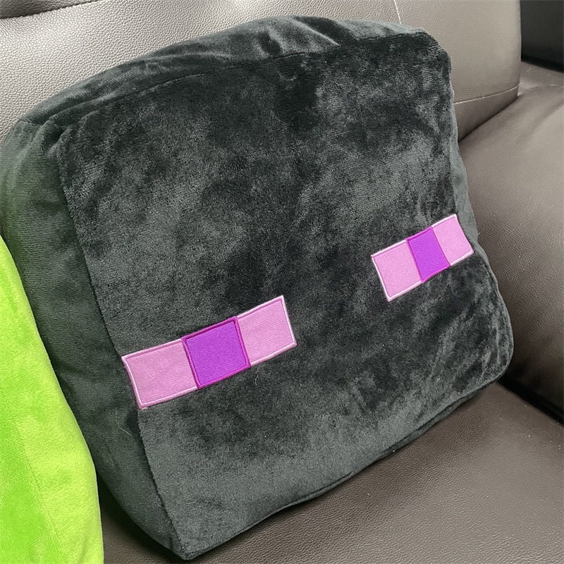 Minecraft-Inspired Plush Pillow 16" Creeper & Enderman Square Cushion, Bedroom Decor, Gift for Gamer Fans