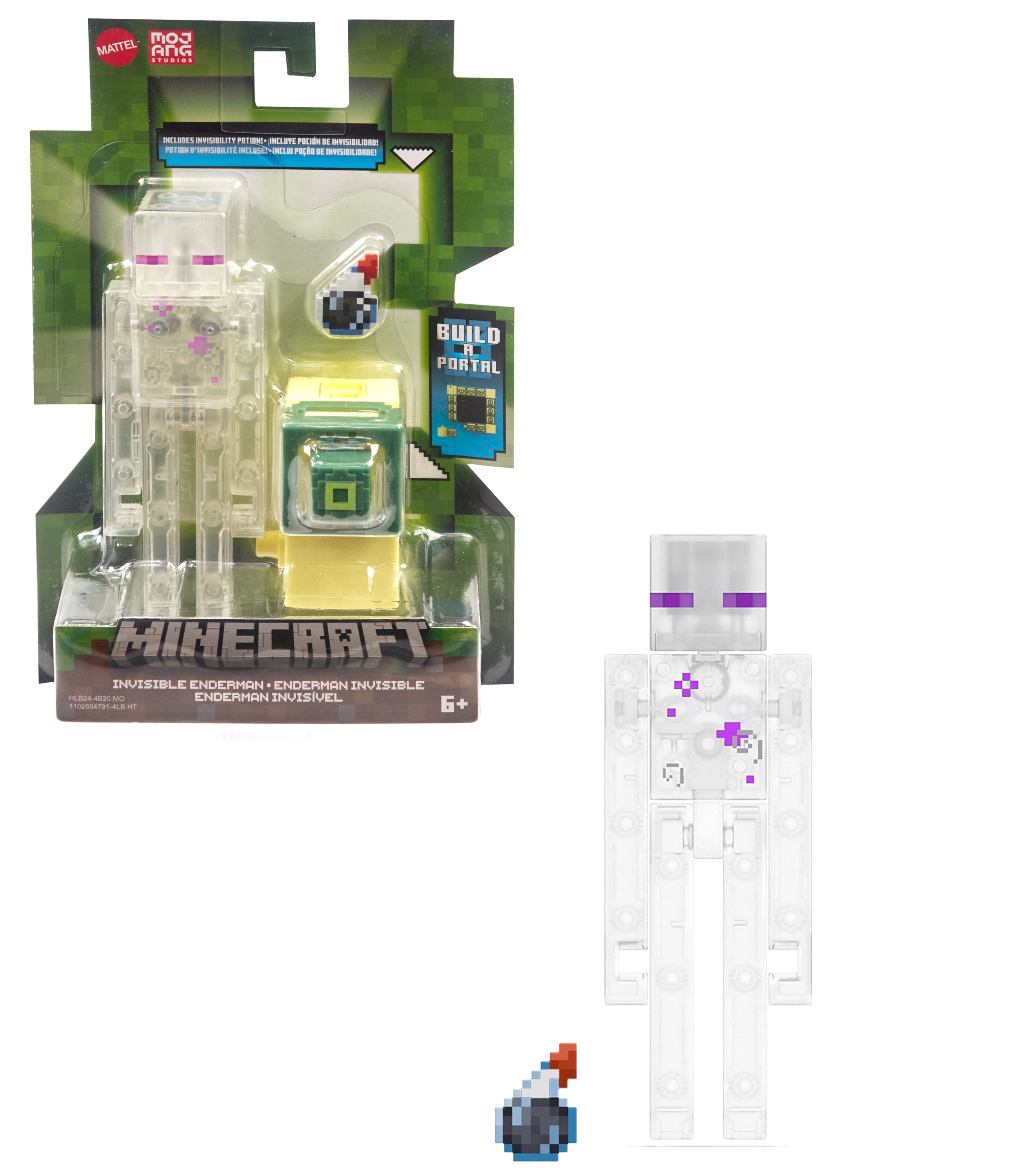 Minecraft Invisible Enderman Action Figure & Accessory with Portal