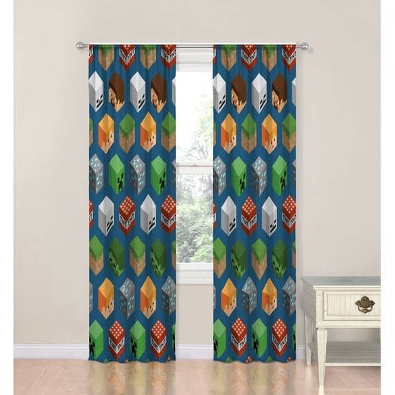 Minecraft Isometric Characters Room Darkening Curtain Panels (Set of 2)