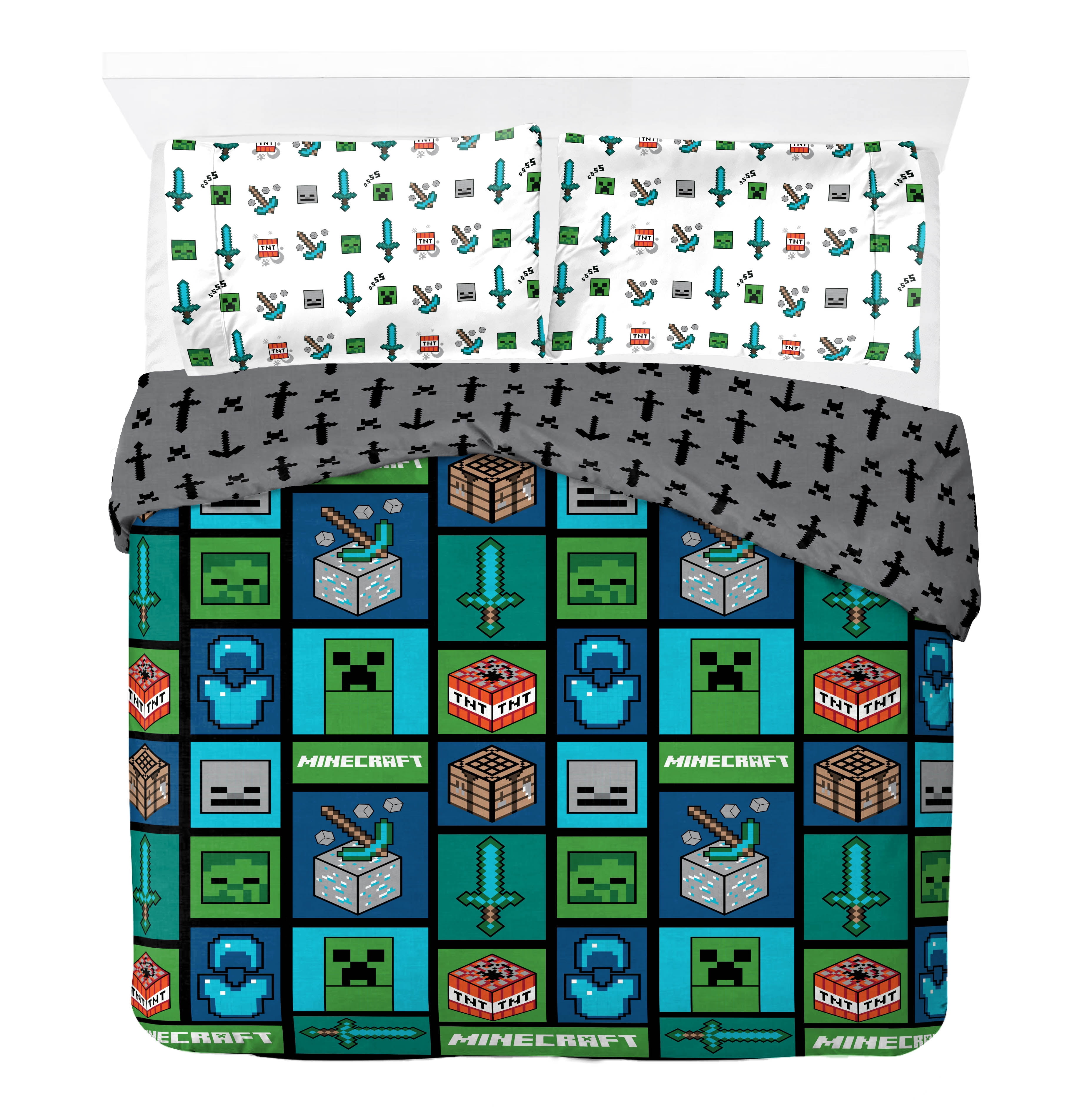 Minecraft Kids 5 Piece Full Bed Set, 100 Microfiber