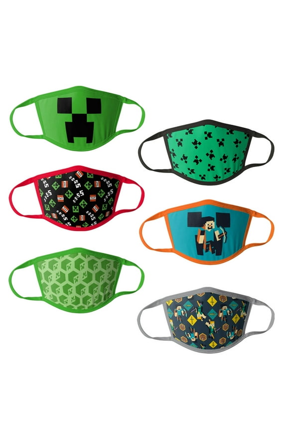 Minecraft Kids Face Masks 6 Pieces